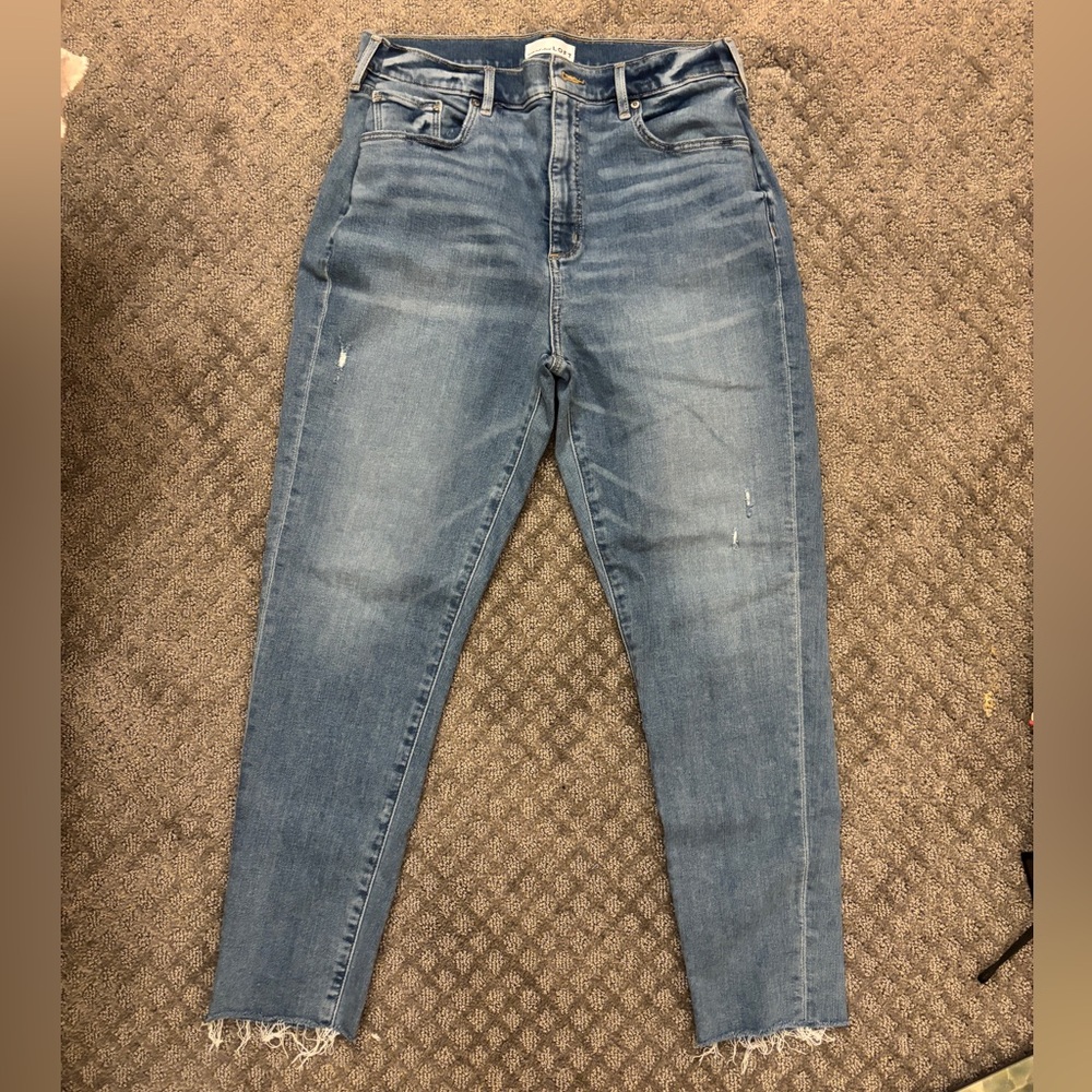 LOFT Distressed Blue Ankle Jeans